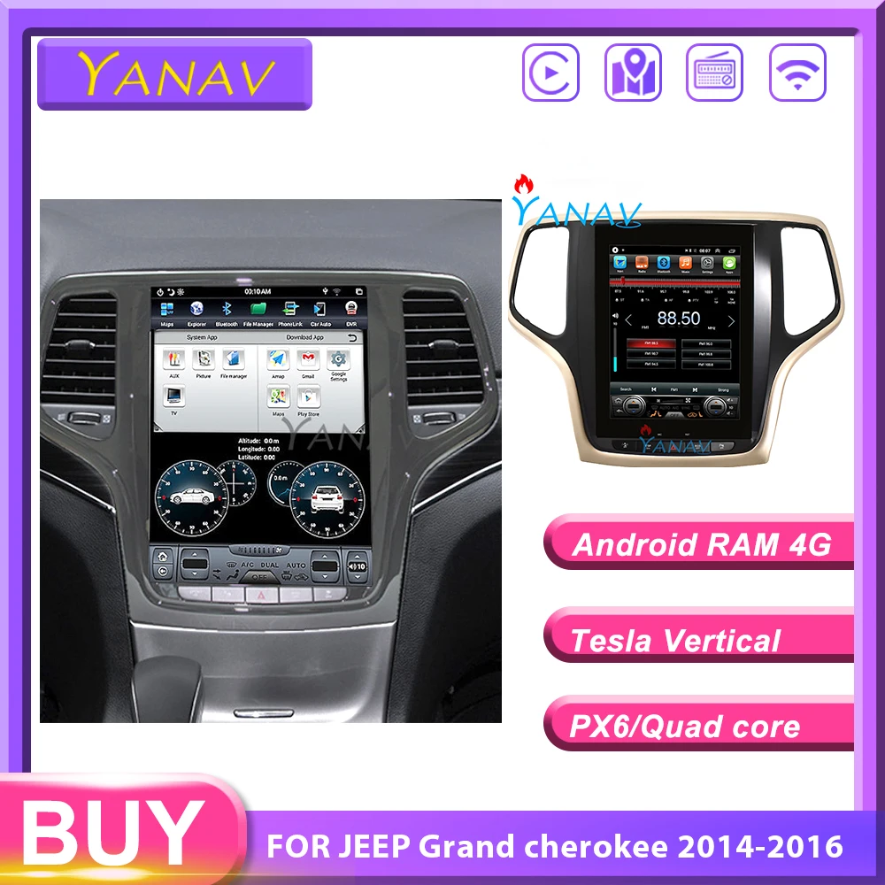 Автомобильный мультимедийный плеер с вертикальным экраном для JEEP Grand cherokee 2014 2018
