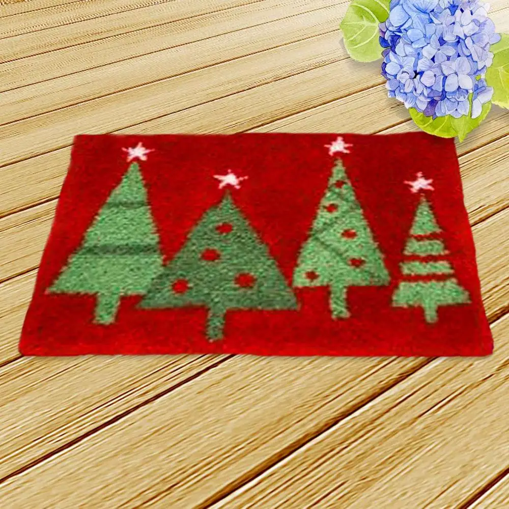 AZD213 50x36cm Christmas Gift Hook Rug Kit Needlework Sets Unfinished Crocheting Yarn Mat Latch Hook Rug Kits Carpet Set Christmas Decoration - Цвет: AZD213 50x36cm