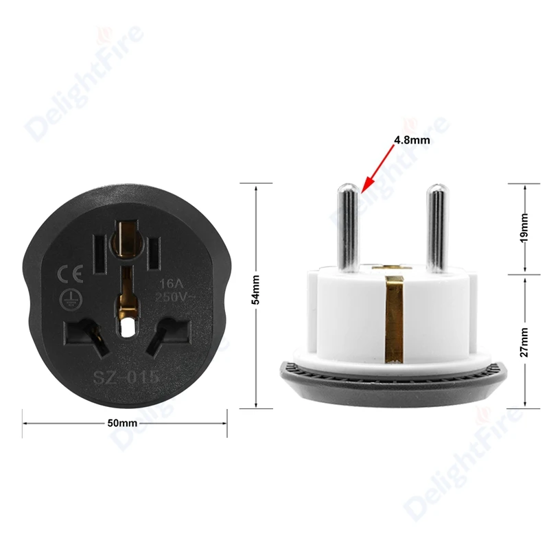 100pcs AU ̱  CN EU ÷  ǰ 250V 16A EU ÷    EU   AC  