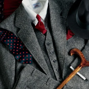 Chaqueta De traje gris De lana para hombre, chaqueta De negocios para oficina, traje De boda, esmoquin, 3 uds., 20%