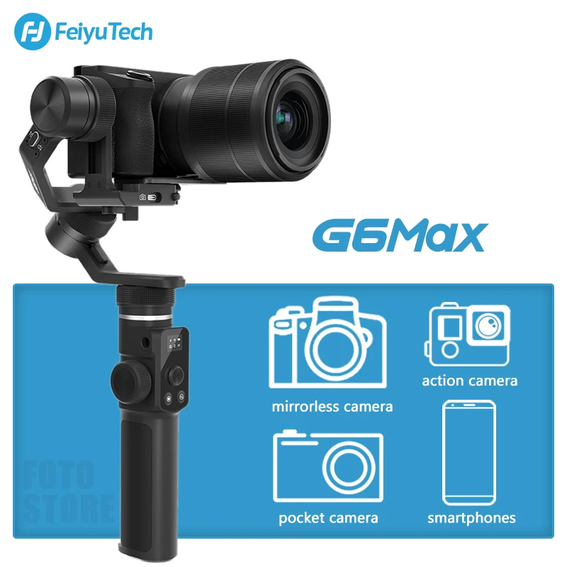 3-осевой Карманный стабилизатор FeiyuTech G6 Max для беззеркальной камеры карманной GoPro