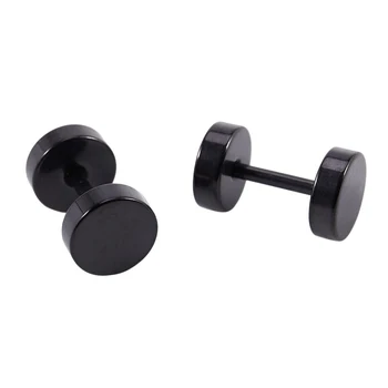 

Earrings Steel False Spreader Black 6mm