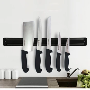 

Magnetic Knife Holder Wall Mount Black Knife Rack For Plastic Block Magnet Knife Holder Kitchen Utensil Organizer 33/50cm