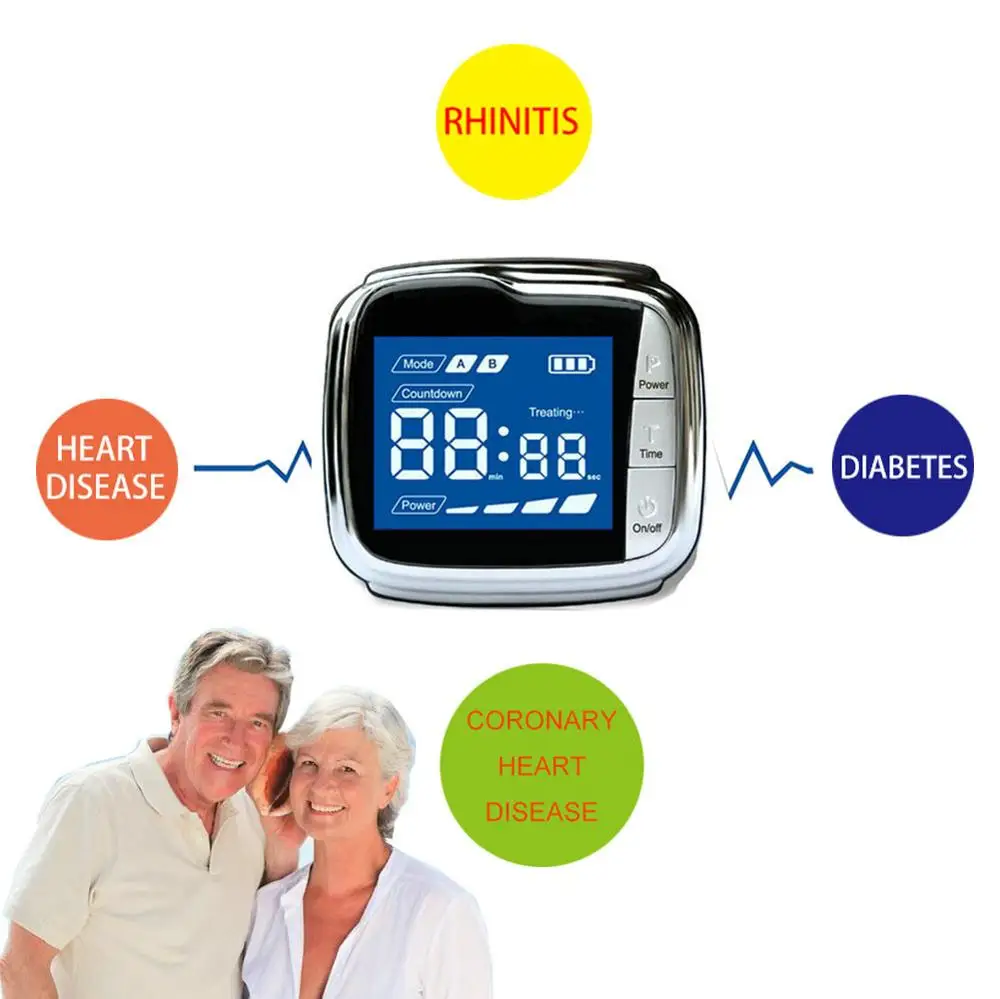 

Wrist Soft Laser Therapy Device With 13 Lasers Points for High Blood Pressure Body Pain Relief Otitis Media Tinnitus Earache
