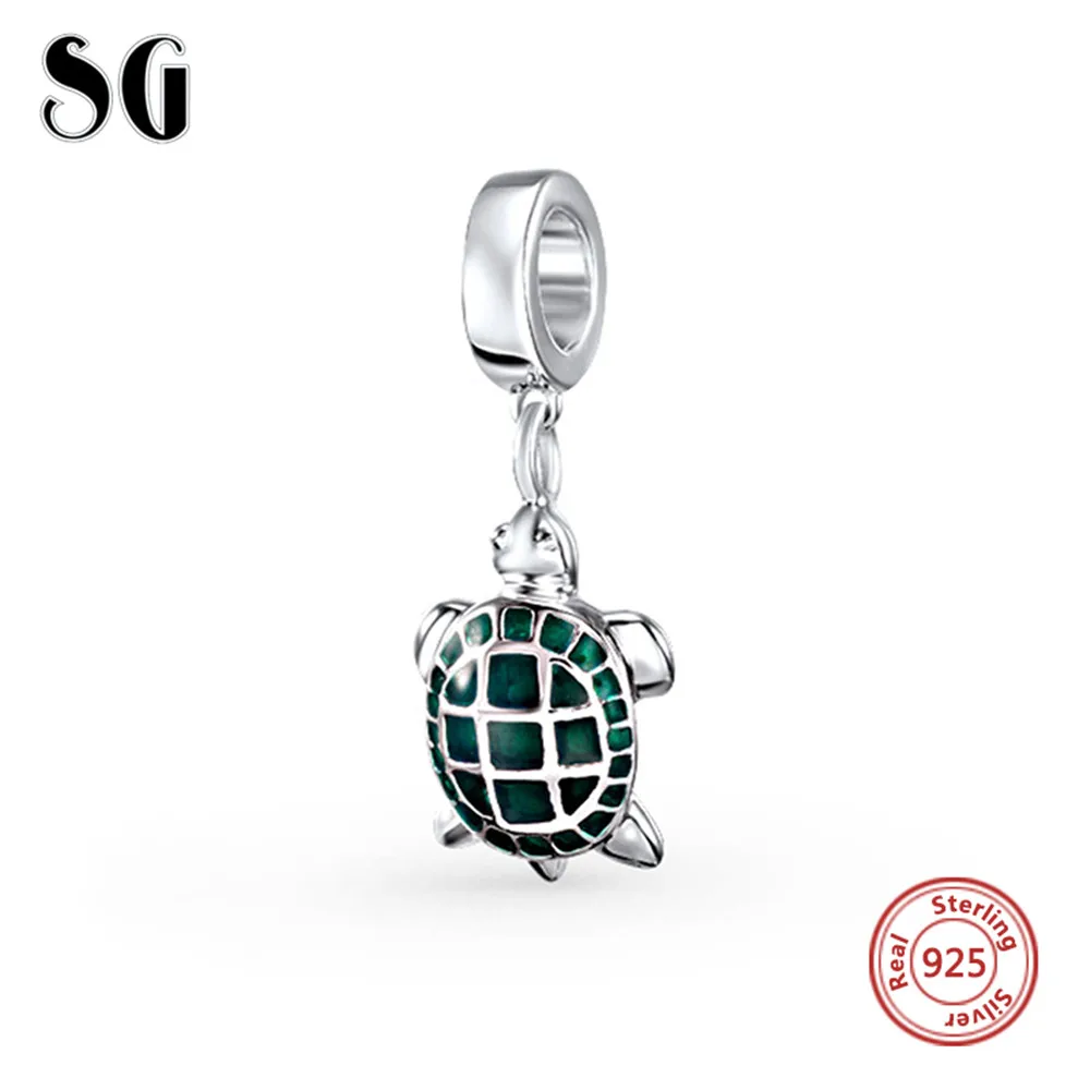 Galaxy зелёная эмаль черепаха бусины-подвески для женщин браслет соответственные