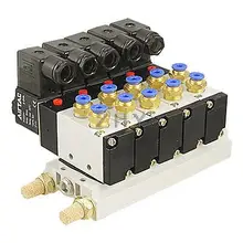 4V210-08 AC 220V 2 Позиции 5 способ 5 Соленоидный клапан подключен базовый глушитель