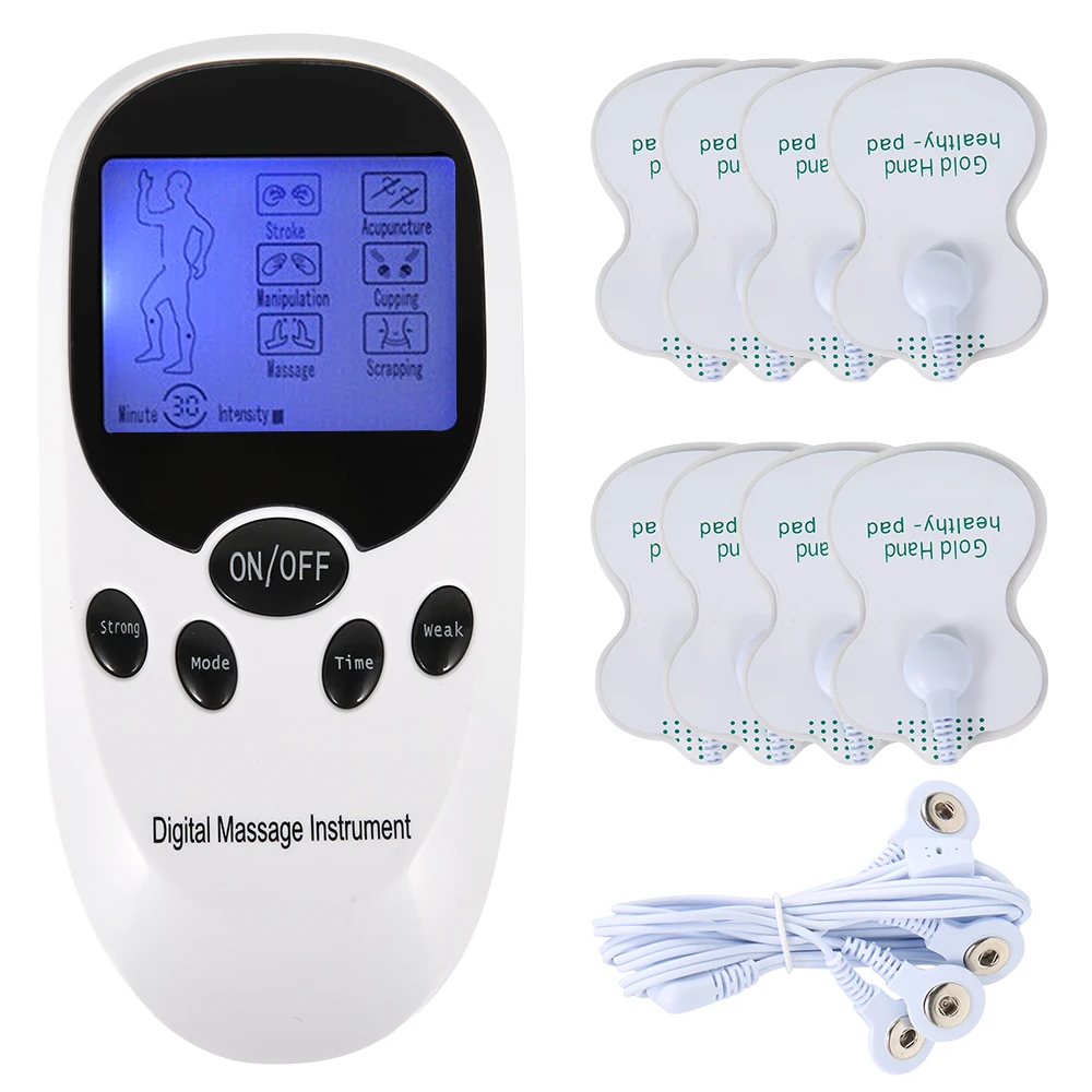 6/12 modelos de pulso elétrico duplo canal dezenas acupuntura massagem corporal digital máquina terapia estimulador muscular elétrico