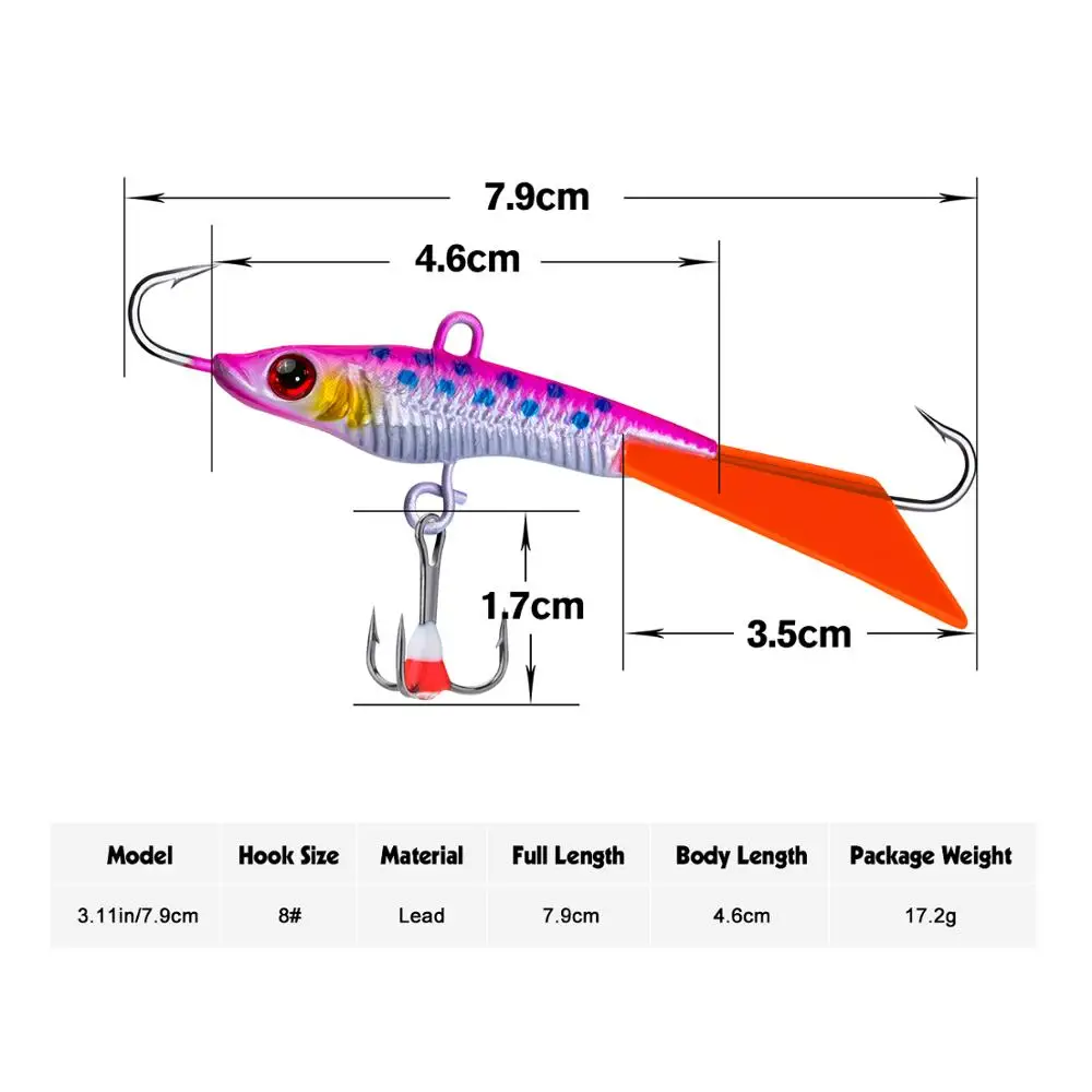 Goture, 1 шт., балансировочная приманка для зимней рыбалки, приманка для льда, 4 цвета, 7,9 см/17,2 г, свинцовый Воблер для ловли щуки, искусственная приманка - Цвет: C10975-2