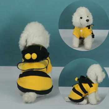 

Dog Clothes Little Bee Dog Hoodie Fleece Spring Summer Warm Cute Cat Clothes Schnauzer Bulldog Hoodie Puppy Sweatshirt