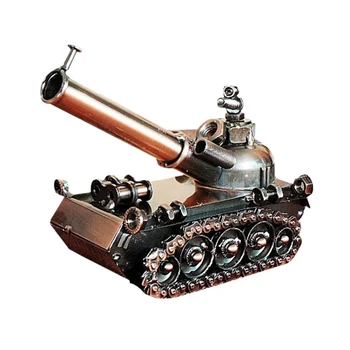 

Home Decoration Miniature Model Antique Metal Tank Artware Office Decoration Figurines Vintage Iron Ornaments Kids Birthday Gift