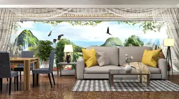 

[Self-Adhesive] 3D Mountain Peak Bird 456212 Wall Paper mural Wall Print Decal Wall Murals