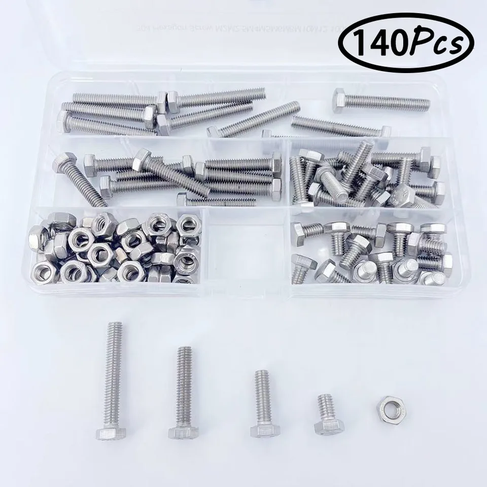 M6 Hex Bolt Assortment Kit - Flange Head, 304 Stainless Steel, 12-45mm Lengths (120 Pcs) - View #12