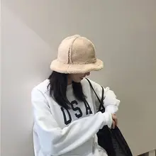 Women Reversible Suede Cap Faux Fur Thick Warm Plush Fleece Bcket Hats Casual Solid Ladies Winter Fisherman Warm Hat