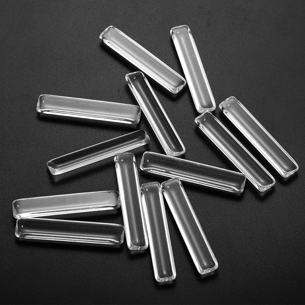 

5pcs/lot Clear Glass Rectangle Magnifying Flat Back Transparent Cabochon For Handmade Pendant Findings DIY Jewelry Making