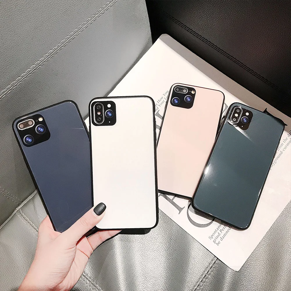 Чехол из закаленного стекла для iPhone 11 Pro Max мягкий ударопрочный защитный чехол ТПУ