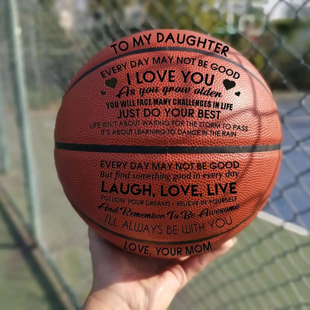 

Mom To My Daughter You Basketball Wholesale or retail Cheap Basketball Ball Official Size7 Basketball With Net Bag+ Needle