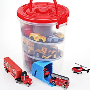 

Agnicy Children's Toy Car Storage Box 1:64 Alloy Car Model Storage Box Bucket Parking Lot