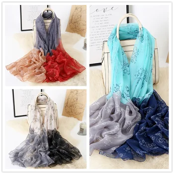

2020 Spring and Summer Silk Scarves Floral luxury Silk Scarves shawls and wraps designer scarf women