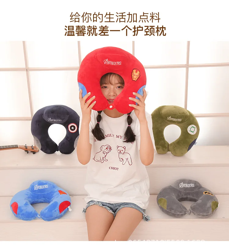 New Style Cartoon Animal Throw Pillow Plush Toys Pp Cotton U-SHAPE Pillow Travel Neck Pillow Customizable Logo