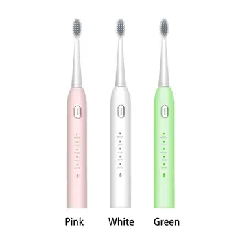 

Sonic Electric Toothbrush Adult Timer Brush 5 Modes USB Rechargeable Tooth Brushes Replacement Heads Set Whitening Tool 3 Colors