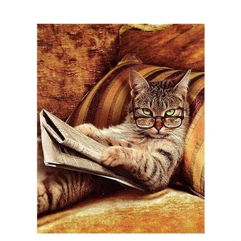 

GATYZTORY Zero-based HandPainted Oil Painting Cat Picture DIY Painting By Numbers Drawing On Canvas Wall Decor