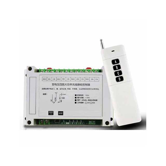 

A15-- 220v remote control switch wireless pump lamp remote control universal high-power four 4-way power module controller