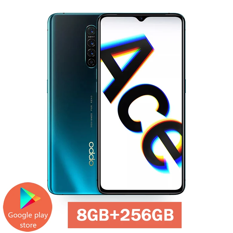 8GB 256GB Blue Oppo Reno Ace 4G LTE мобильный телефон Snapdragon 855 Plus 90HZ дисплей AMOLED 8G ram 128G rom 65W Super VOOC смартфон - Цвет: 8GB 256GB Blue