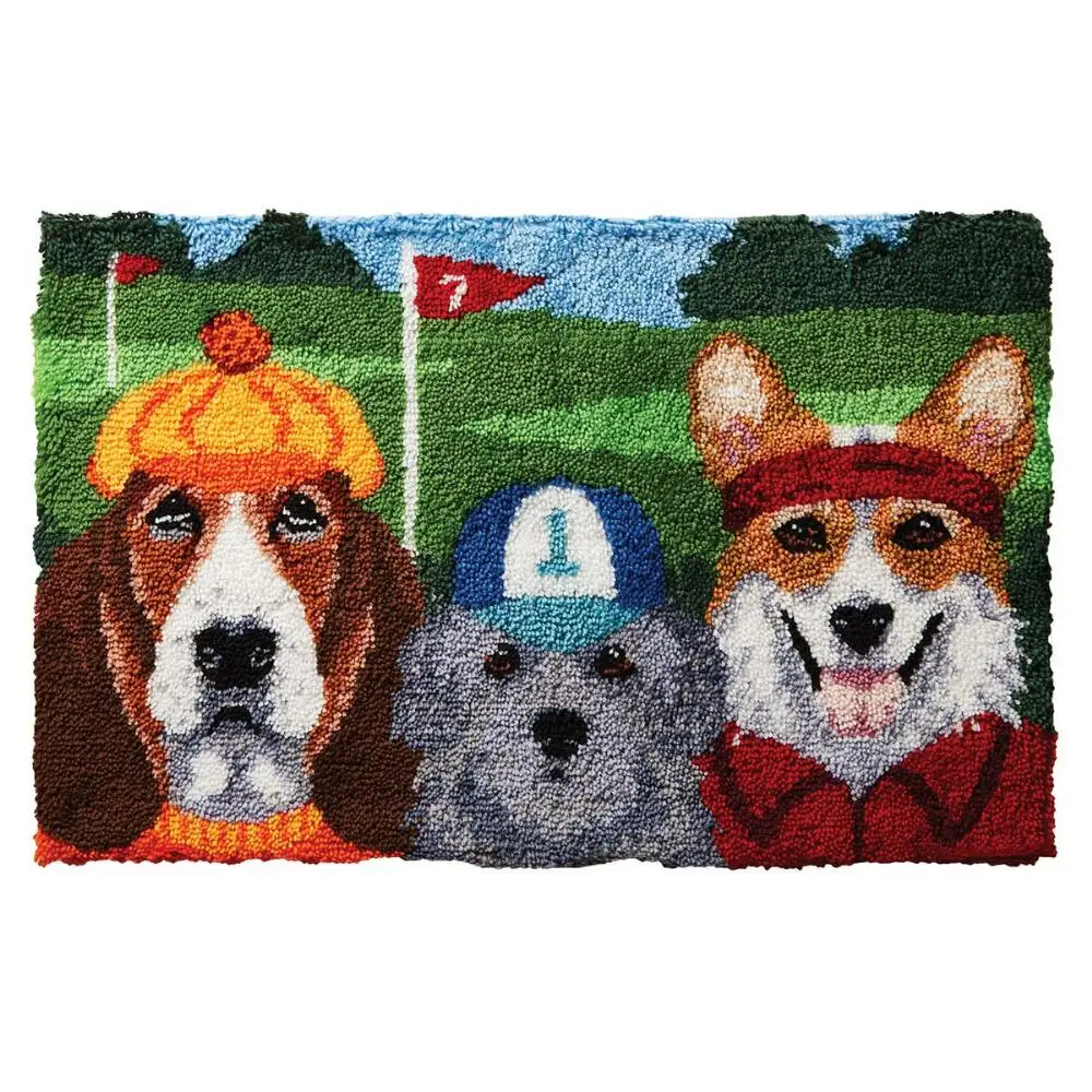 Latch Hook Kits with Printed Pattern on Canvas Carpet embroidery DIY Rug Embroidery Set Crafts