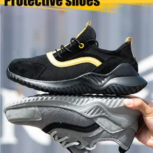 Уличная Мужская обувь; Прямая поставка; Мужская защитная обувь со стальным носком; кроссовки со стальным носком; нескользящие рабочие ботинки; Защита ног