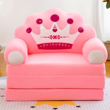 Canapé lit pliant en peluche à trois couches pour enfant, siège de couronne de dessin animé, mignon tabouret pour bébé, coussin de maternelle, chaise paresseuse