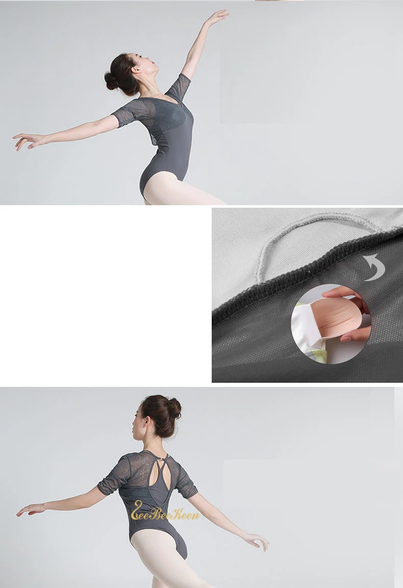 Купальник Bailarina для гимнастики, для взрослых, для танцев, йоги, балета, трико для женщин, трико для балерины, кружевной, Простроченный, спандекс, боди