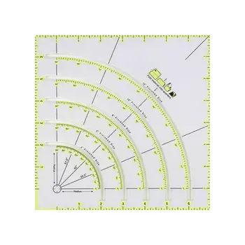 

Fan Quilt Circle Cutter Ruler Quilting Ruler Acrylic Quilters Ruler With Double Colored Lines For Easy Cutting Sewing Accessory
