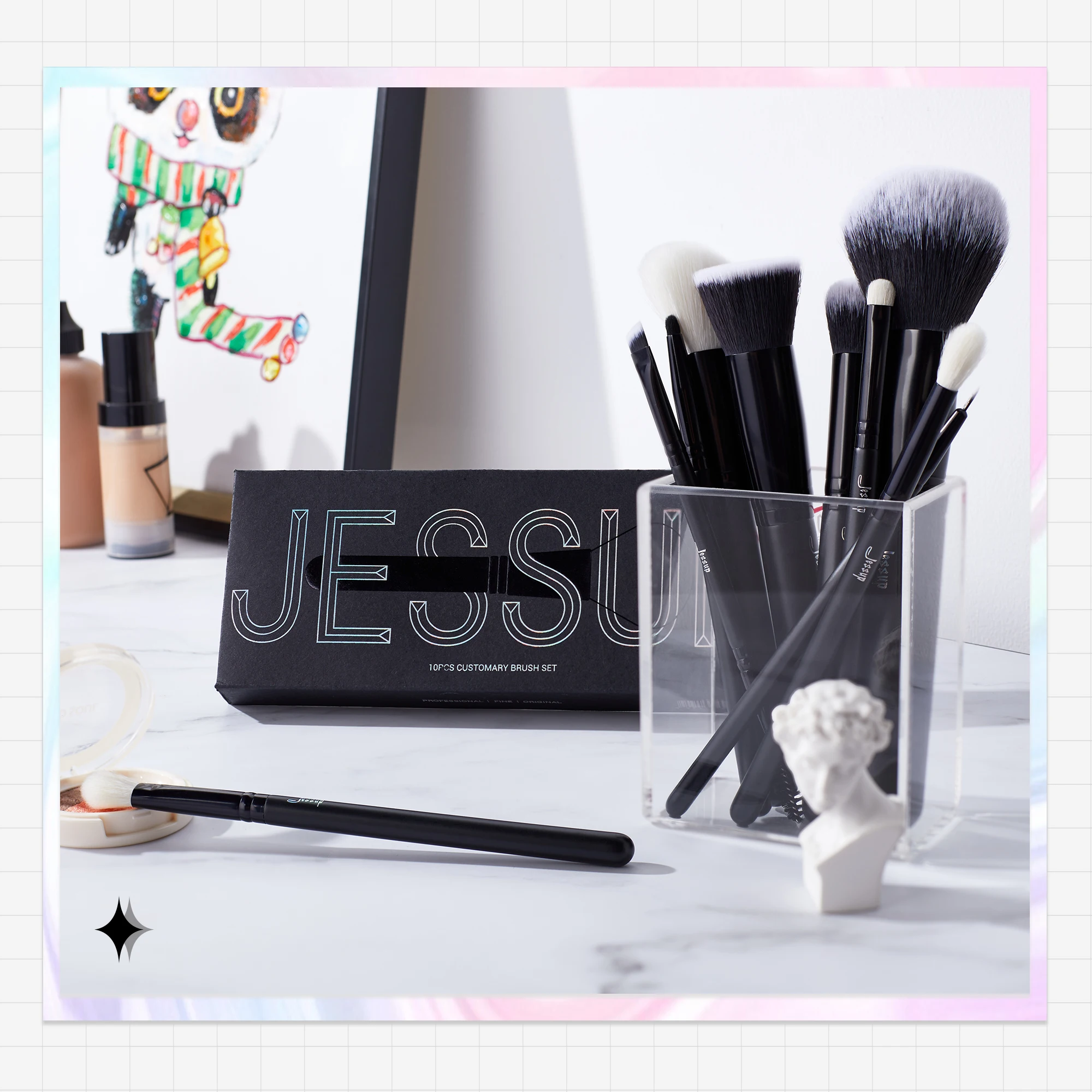 Makeup Brush Set with Natural Synthetic