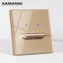 Kamani – interrupteur mural de luxe à bouton-poussoir, en verre trempé, en cristal, Standard général, 220V