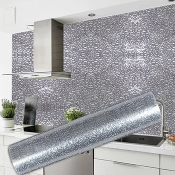 Multisize Kitchen Oil proof Waterproof Stickers Aluminum Foil Kitchen Stove Cabinet Self Adhesive Wall Sticker DIY Wallpaper