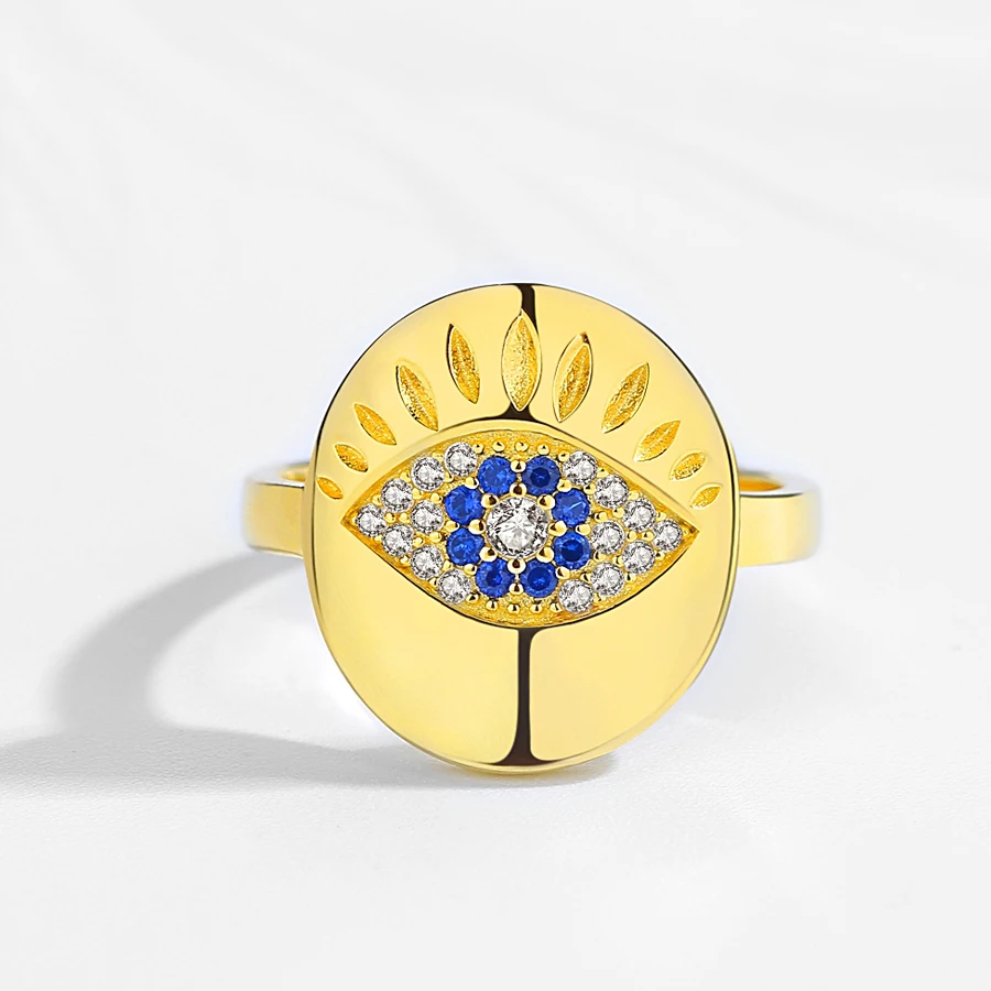 KALETINE, 925 пробы, серебряные кольца для женщин, кольцо от сглаза, главный камень CZ, обручальные кольца, Золотое кольцо, турецкое ювелирное изделие, Allied Express