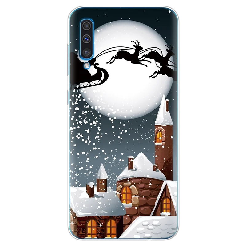 Merry Christmas Cartoon Santa Claus Deer Case For Samsung Galaxy A50 Soft Silicon Coque For Samsung A40 A60 A70 A7 A9 Cover