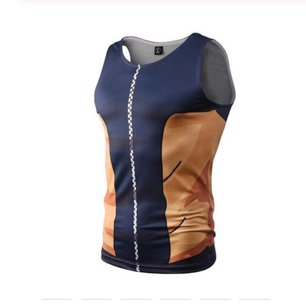 

Naruto Men's 3D Compression Shirts Bodybuilding Sleeveless Anime Print Vest Dragon Ball Cosplay Sweatshirt Warm Fitness Tops New