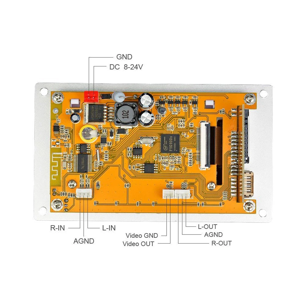 

LCD Display HD Bluetooth Audio Receiver Video Decoder Board MP5 Easy Operate Alarm Clock With Remote Control 3 Inch Screen