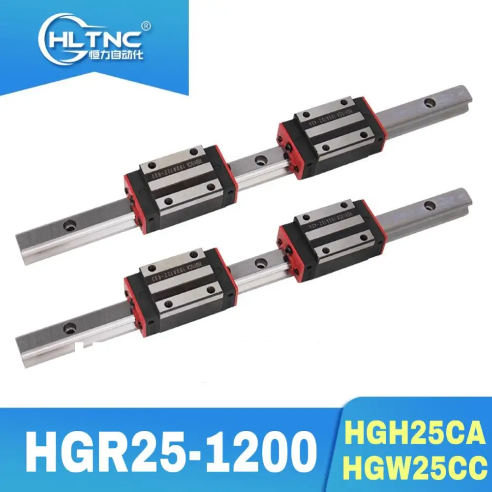 25 мм линейные рельсы HGR25 1200mm 2 шт. + 4 квадратный тип каретки подшипника блока