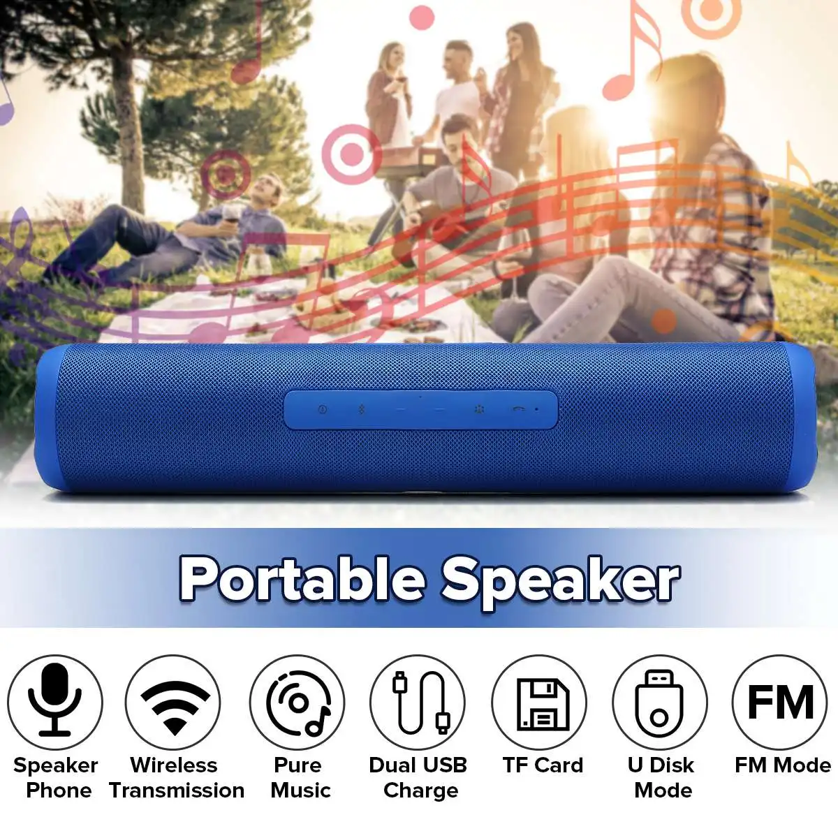 Водонепроницаемый bluetooth динамик портативный открытый перезаряжаемый беспроводной динамик s Саундбар сабвуфер громкий динамик TF MP3 встроенный микрофон
