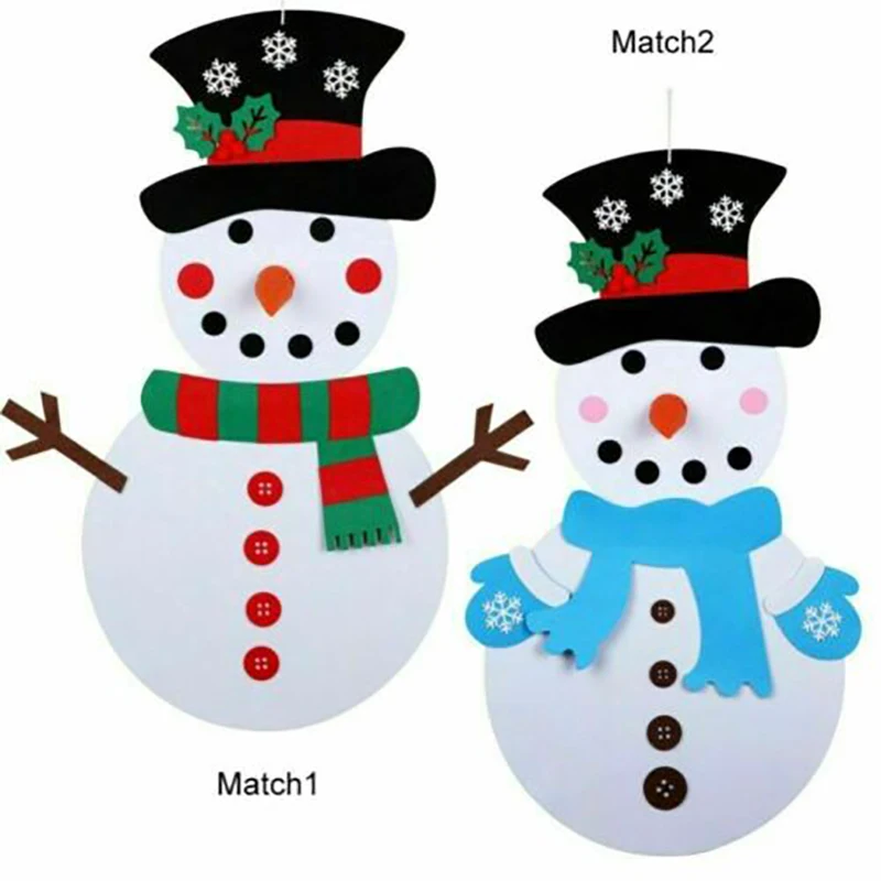 Рождественский снеговик DIY войлочный набор Детская игра настенные подвесные украшения Стикеры съемные украшения