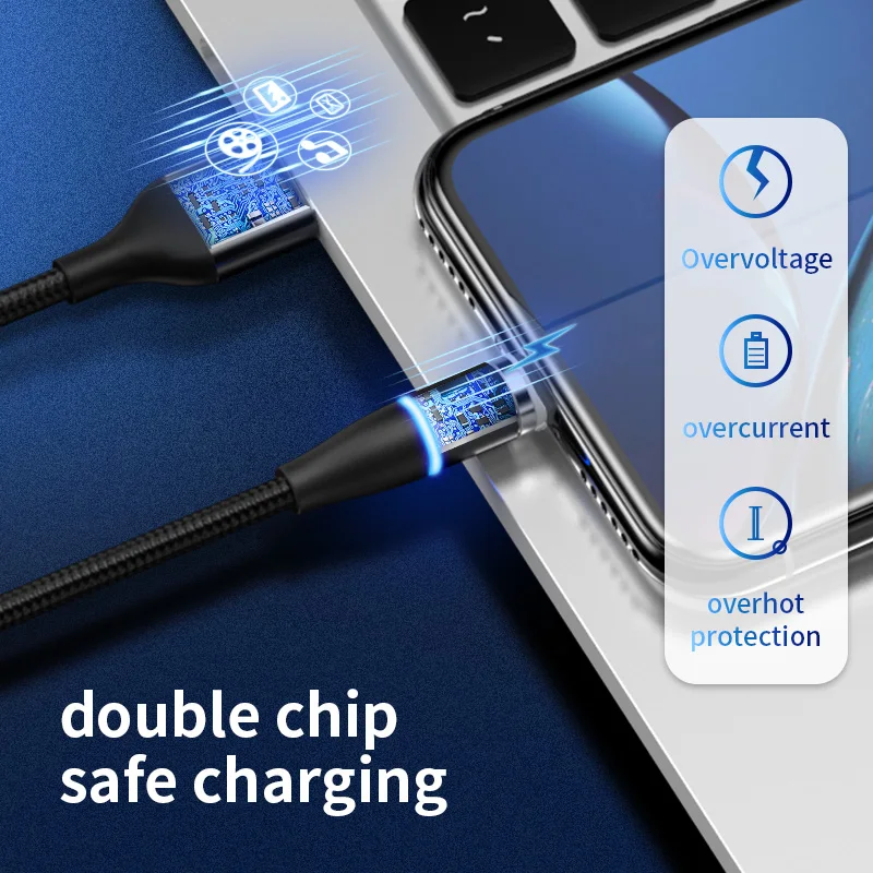 Магнитное зарядное устройство Micro USB кабель type C 3A кабель для быстрой зарядки телефона Магнитный кабель для передачи данных для Iphone кабель для зарядного устройства кабель для телефона Android