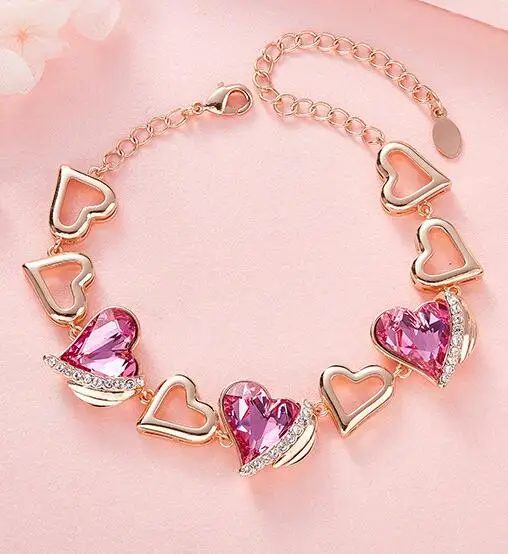 

UXN170 925 Silver Zircon Bracelet Girls Ruby Bracelet Birthday Party Festival Bracelet Gift