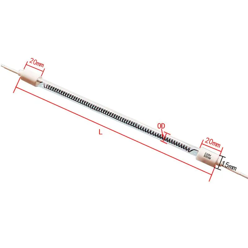 carbon fiber electric quartz heating elements for Heaters Far infrared quartz heating tube glass tube heater OD10 12mm quartz heater tube quartz infrared heater