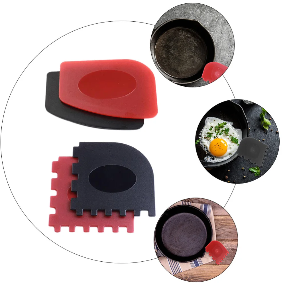 2pcs Grill Pan Scrapers Cast Iron Skillets Frying Pan Cleaners Cookware  Grill Pan Cleaner Scraper Oil Stain Cleaning Tool