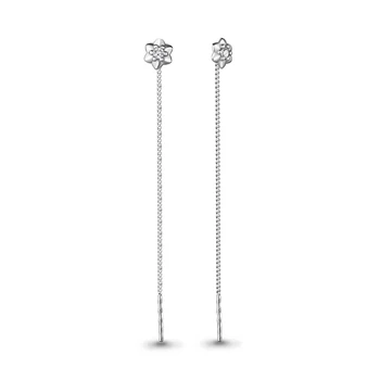 

Earrings long AQUAMARINE with cubic zirconia, silver 925