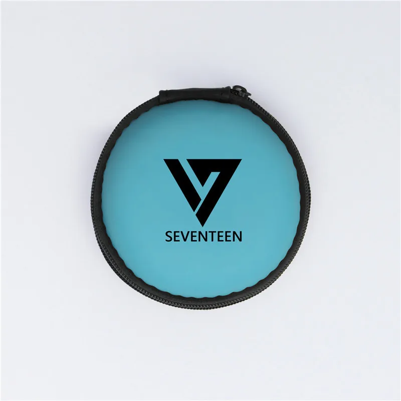 Kpop EXO TWICE GOT7 Seventeen коробка для наушников телефон ящик для хранения кабелей хорошее качество сумка для хранения кабеля - Цвет: SEVENTEEN blue