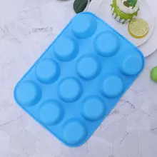 12 полости Маффин чашки силиконовые формы кекс шоколад печенье противень для выпечки Кухня Торт плесень микроволновая печь безопасный 72XF