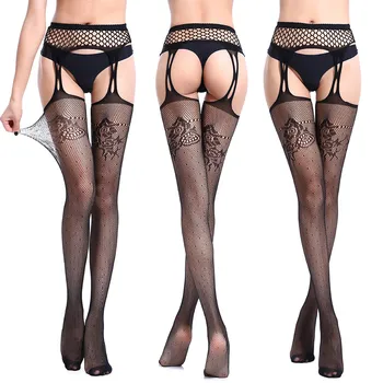 

4pcs Hot Sexy Stockings on for Women Erotic Lingerie Female Nylon Stockings ponczochy damskie Garters medias de mujer